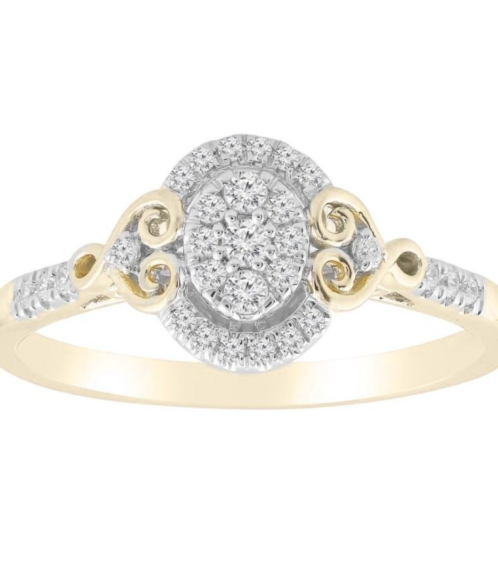 LADIES RING 0.20CT ROUND DIAMOND 10K YELLOW GOLD SIZE 7