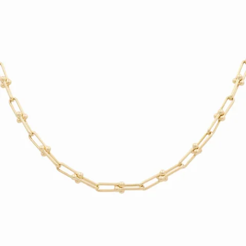 14K Yellow Gold Fashion TT Women's Necklace / Size: 18"" / Weight: 12.9 GR / DPNK4TT