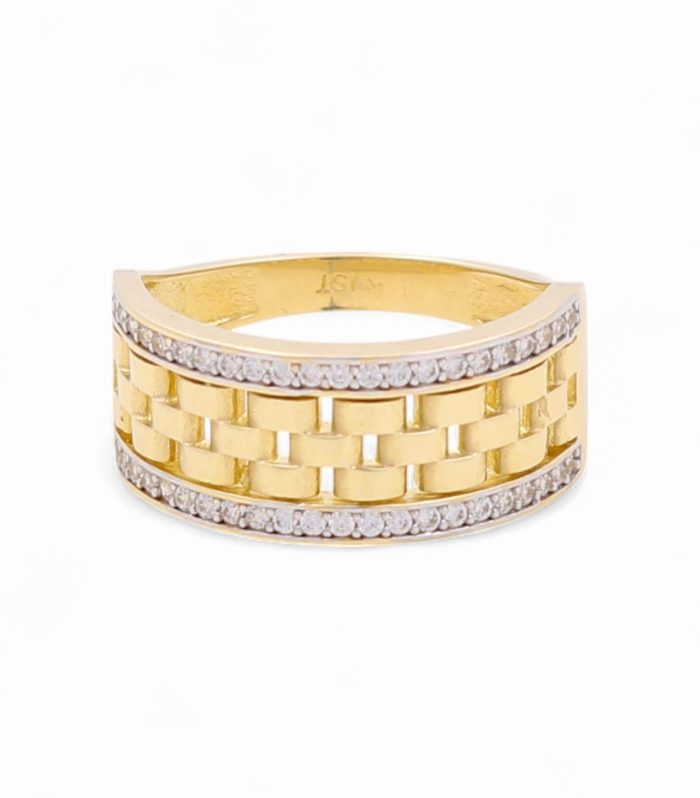 14k Fashion Women's Ring with Cz / Size: 7 / Weight 3.8 GR / COWR4FS-5