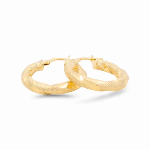 14K Yellow Gold Women's Fashion Hoops Earrings with Diamond Cut / Size: 3.5mmx35mm / Weight: 3.7 GR / 240-00399