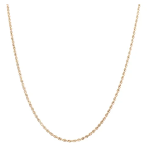 10K Yellow Gold Hollow Rope Link Chain / Size: 4mm 18" / Weight: 7.7GR / DQCH0RP4-18
