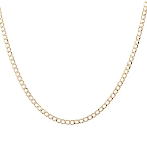 14K Yellow Gold Flat Curb Chain / Size: 6mm 16" / Weight: 14.9 GR / FCCSCH4CB6-16