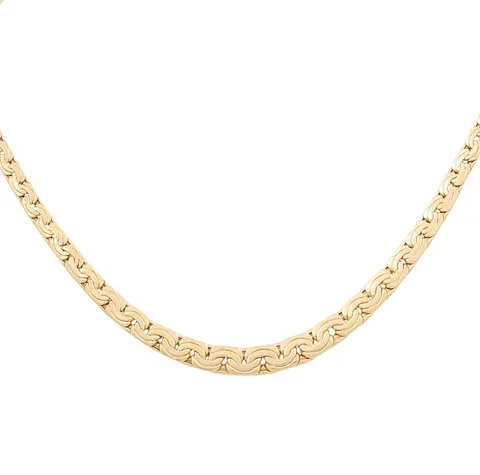 10K Yellow Gold Women's Banana Link Necklace / Size: 17" / Weight: 13.6 GR / P10S-52