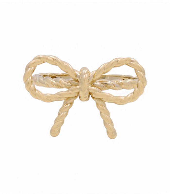 14K Yellow Gold Twist Ribbon Women's Ring / Size: 7.5 / Weight: 2.3 GR / DPWR4RB