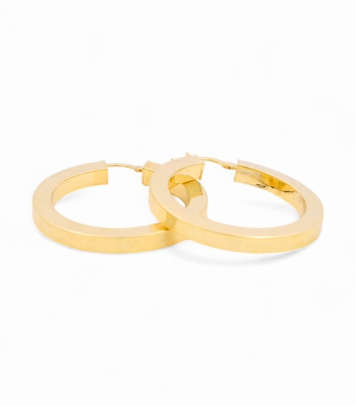 14K Yellow Gold Women's Hoops Earrings / Size: 4mmx30mm / Weight: 6 gr / 240-00345