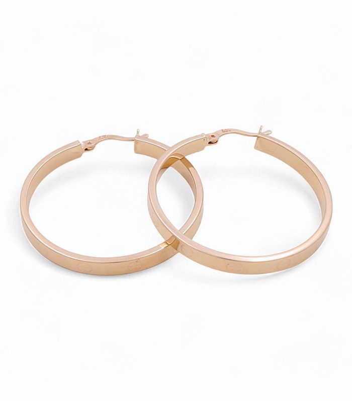14K Yellow Gold Fashion CT Hoops Earrings / Size: 4mm X 35mm / Weight: 4.6 GR / KOEH4CT4x35