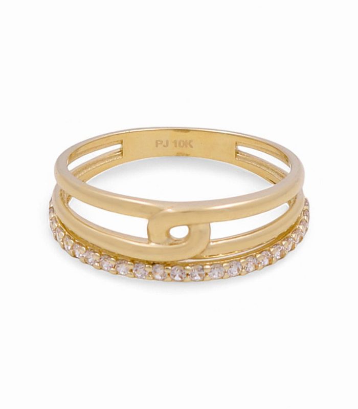 14K Yellow Gold Fashion Women's Ring with Cz / Size: 7 / Weight: 2.3 GR / DPWR4FS-24