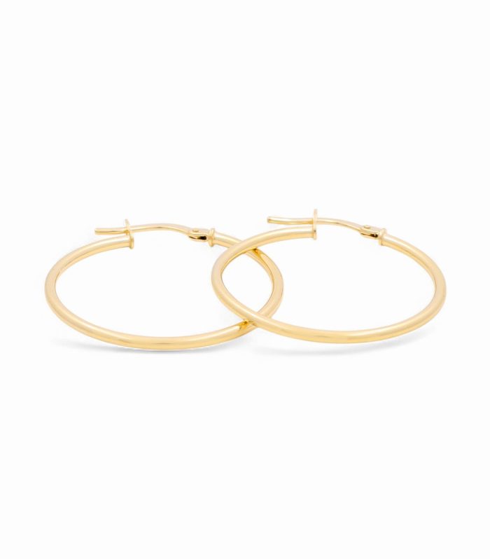 14K Yellow Gold Hoops Earrings / Size: 1.5mmx25mm / Weight: 1 GR / 240-00732