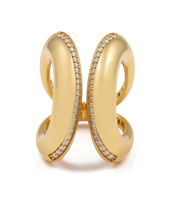 10K Yellow Gold Fashion Women's Ring with Cz / Size: 7.5 / Weight: 6 GR / Y24-1077