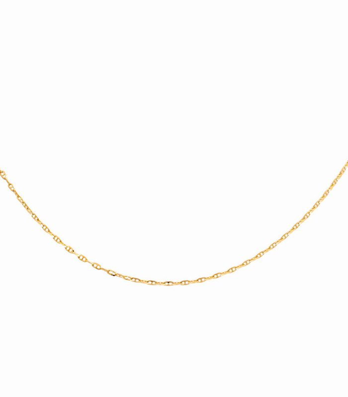14K Yellow Gold Italian Mariner Chain / Size: 1mm 16"" / Weight: 1.7 GR / 655-10151