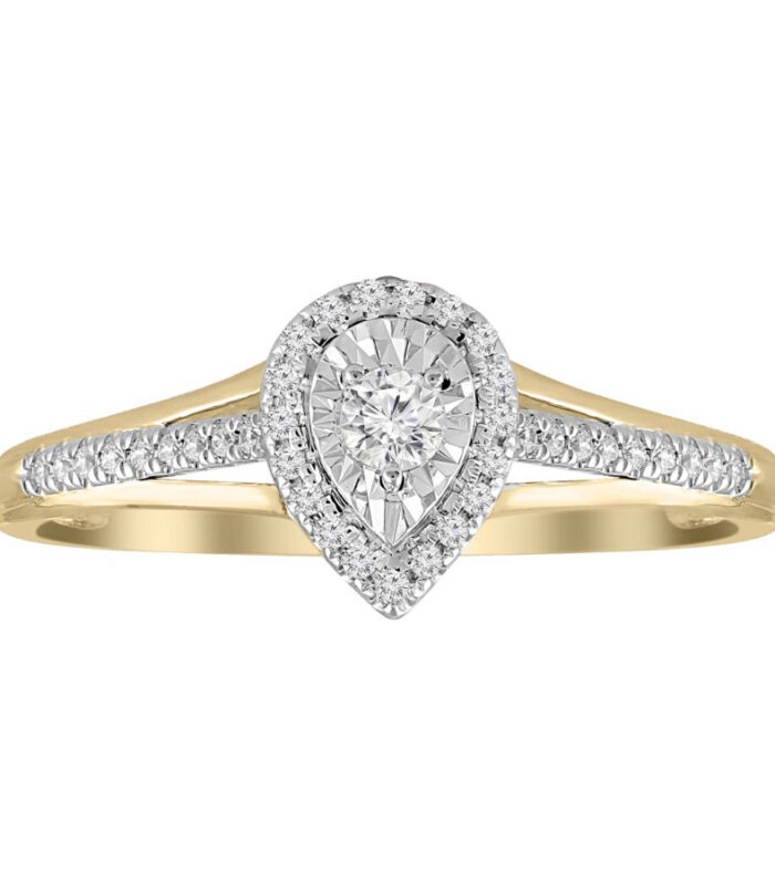 LADIES RING 0.20CT ROUND DIAMOND 10K YELLOW GOLD