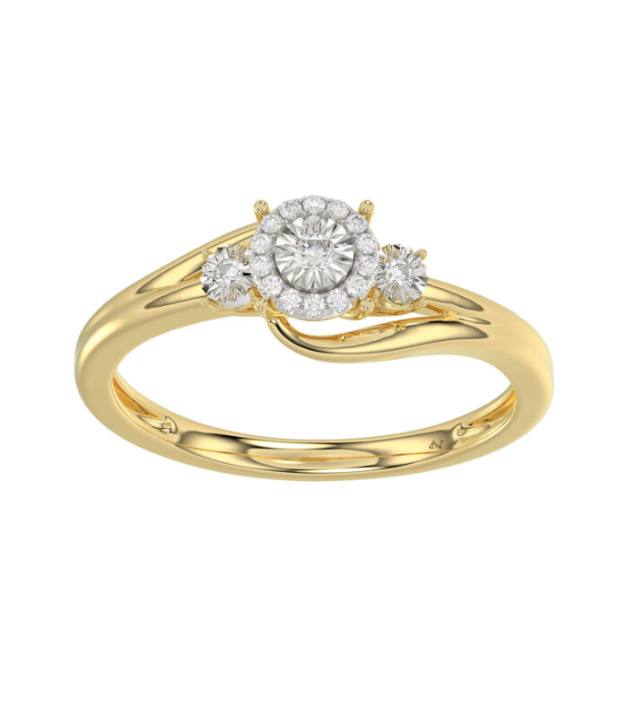 LADIES RING 0.15CT ROUND DIAMOND 10K YELLOW GOLD
