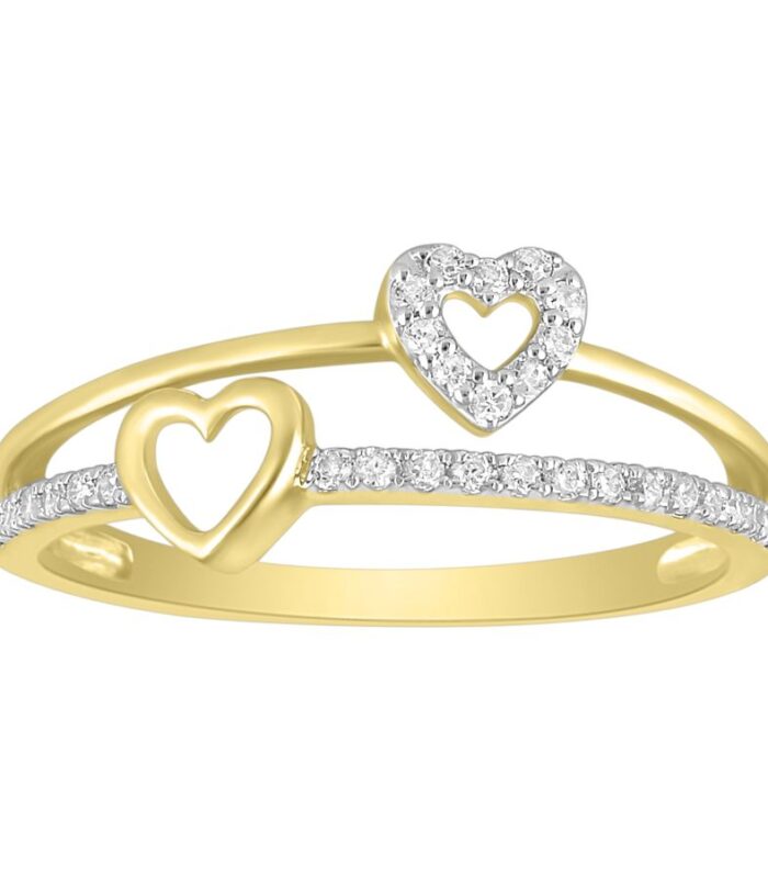 LADIES RING 0.15CT ROUND DIAMOND 10K YELLOW GOLD