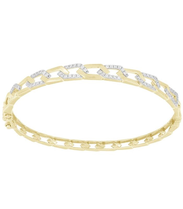 LADIES BANGLE 0.50CT ROUND DIAMOND 10K YELLOW GOLD