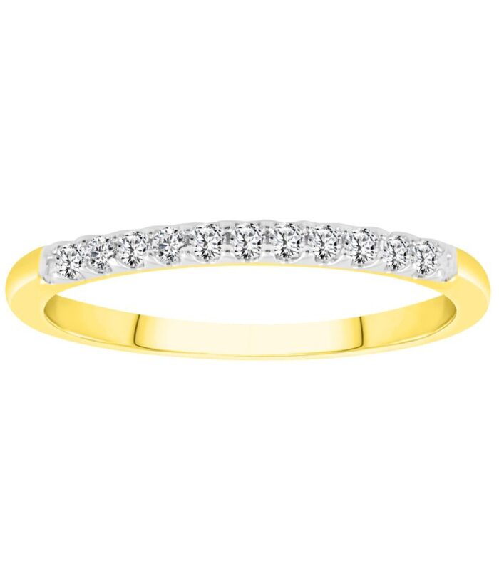 LADIES BAND 0.15CT ROUND DIAMOND 14K YELLOW GOLD (SI QUALITY)