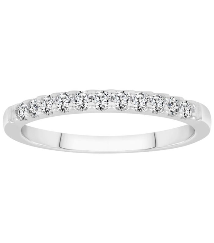 LADIES BAND 0.25CT ROUND DIAMOND 14K WHITE GOLD (SI QUALITY)