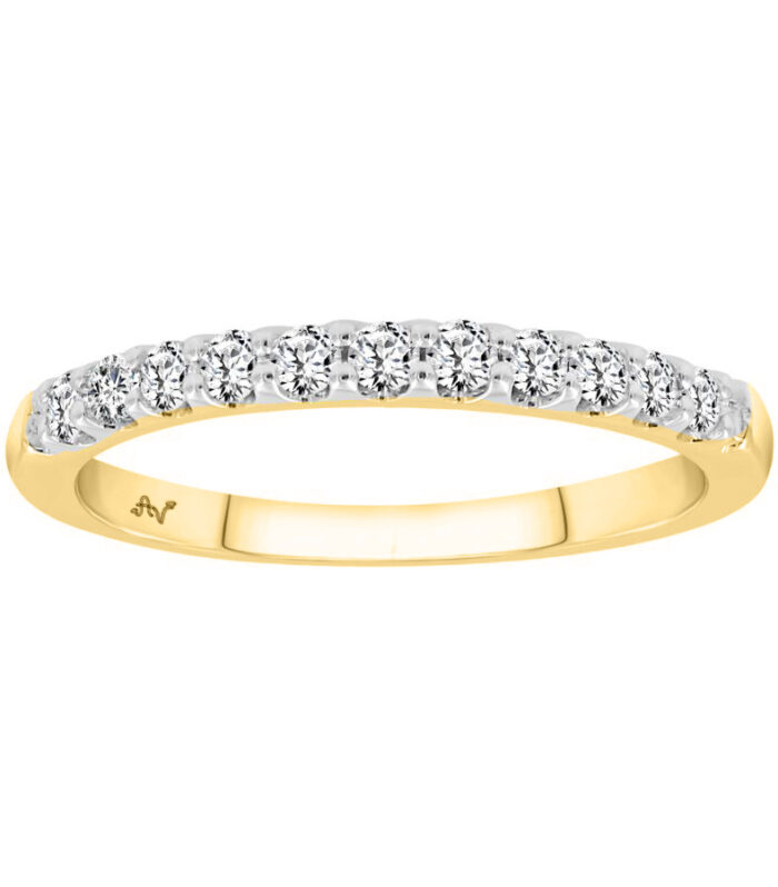 LADIES BAND 0.33CT ROUND DIAMOND 14K YELLOW GOLD (SI QUALITY)