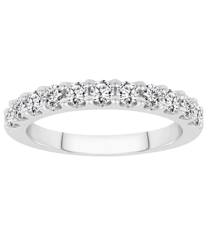 LADIES BAND 0.75CT ROUND DIAMOND 14K WHITE GOLD