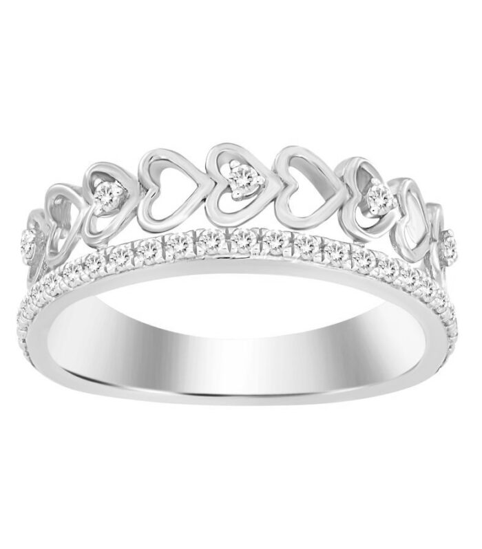 LADIES RING 0.20CT ROUND DIAMOND 14K WHITE GOLD (SI QUALITY)