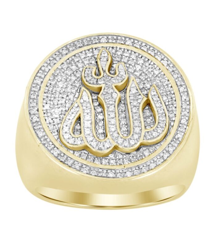 MEN'S RING 0.50CT ROUND DIAMOND 10K YELLOW GOLD