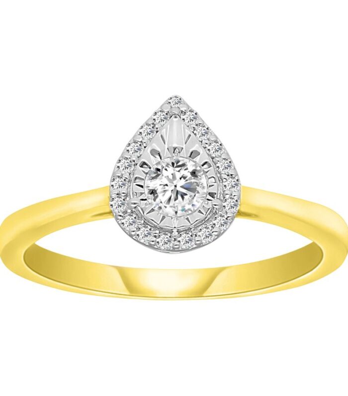 LADIES RING 0.25CT ROUND DIAMOND 10K YELLOW GOLD