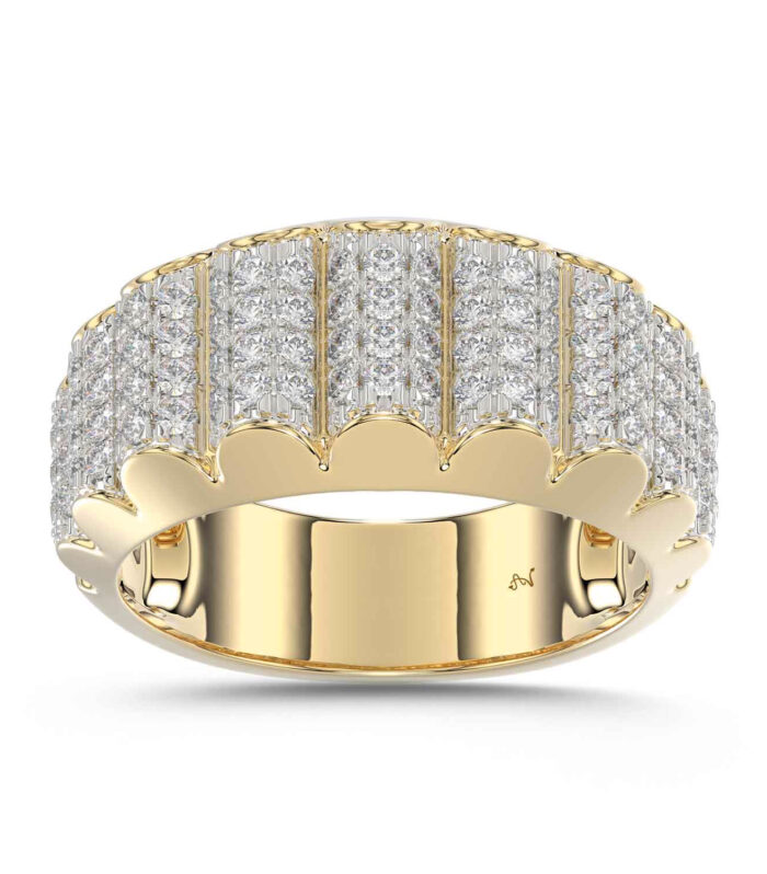 MEN'S BAND 1.00CT ROUND DIAMOND 10K YELLOW GOLD