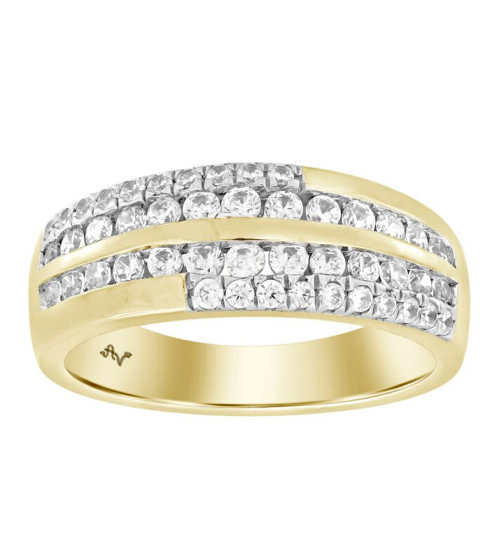 MEN'S BAND 1.00CT ROUND DIAMOND 10K YELLOW GOLD