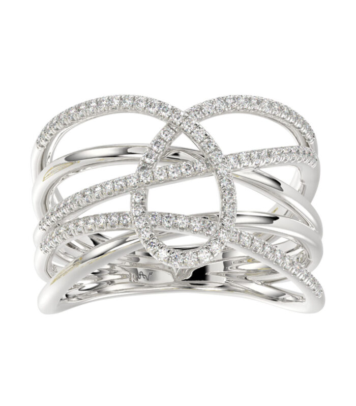 LADIES RING 0.33CT ROUND DIAMOND 14K WHITE GOLD