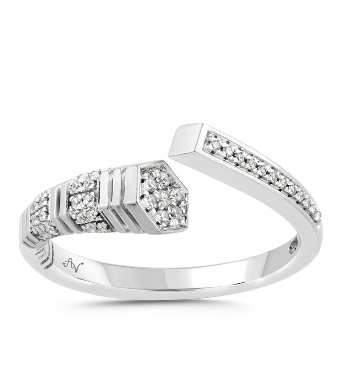 LADIES RING 0.15CT ROUND DIAMOND 14K WHITE GOLD