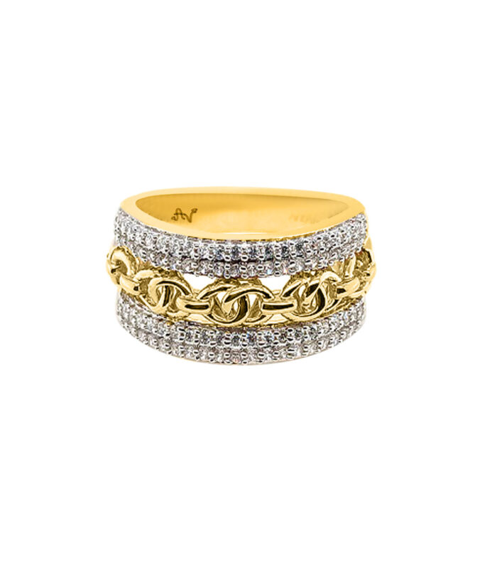 MEN'S RING 0.50CT ROUND DIAMOND 10K YELLOW GOLD