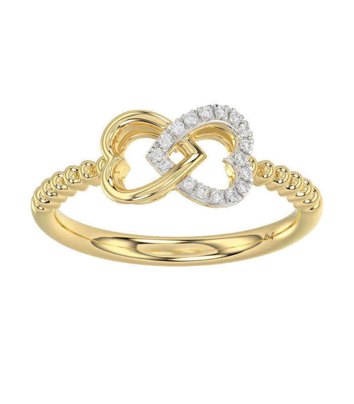LADIES RING 0.10CT ROUND DIAMOND 10K YELLOW GOLD