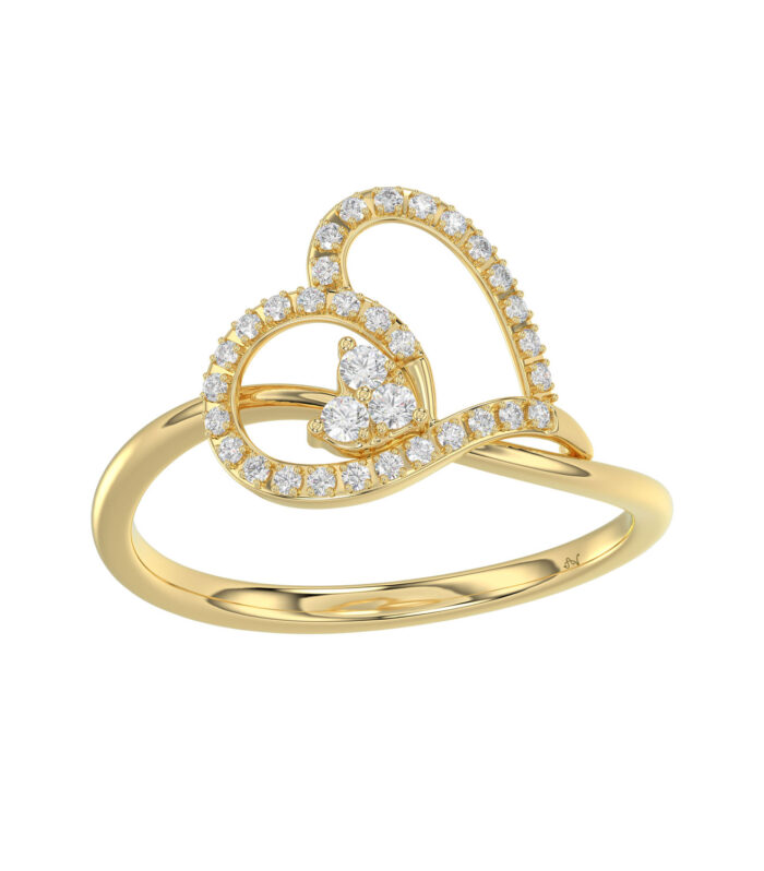 LADIES RING 0.15CT ROUND DIAMOND 10K YELLOW GOLD