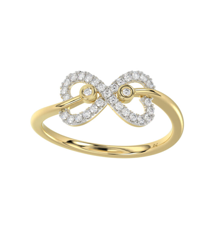 LADIES RING 0.15CT ROUND DIAMOND 10K YELLOW GOLD