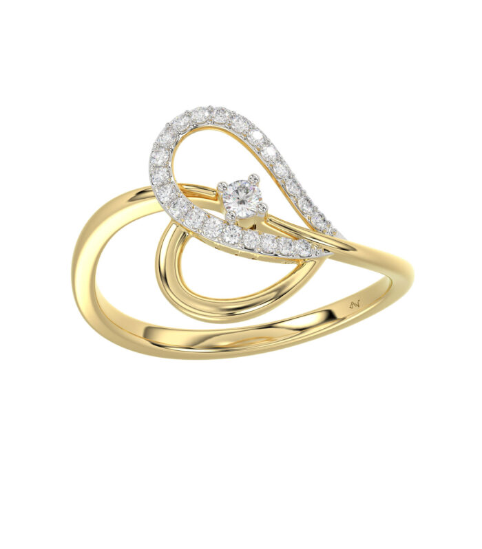 LADIES RING 0.15CT ROUND DIAMOND 10K YELLOW GOLD