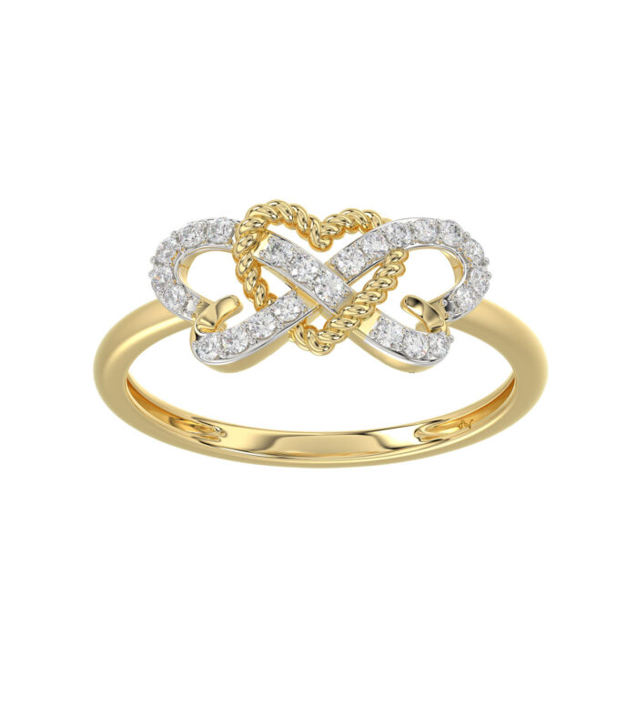 LADIES RING 0.15CT ROUND DIAMOND 10K YELLOW GOLD
