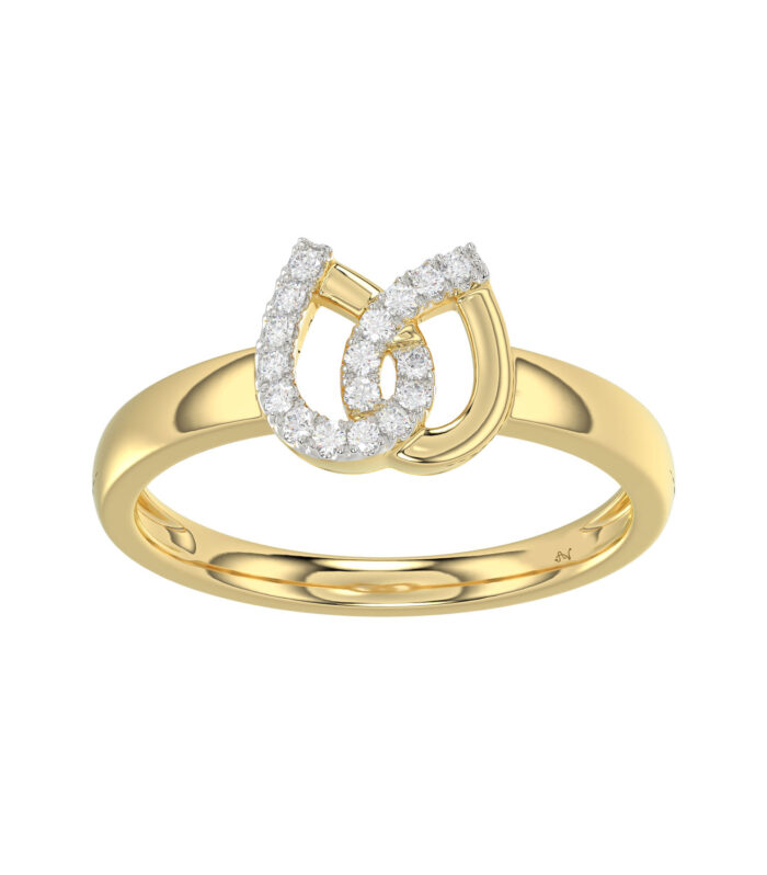 LADIES RING 0.10CT ROUND DIAMOND 10K YELLOW GOLD