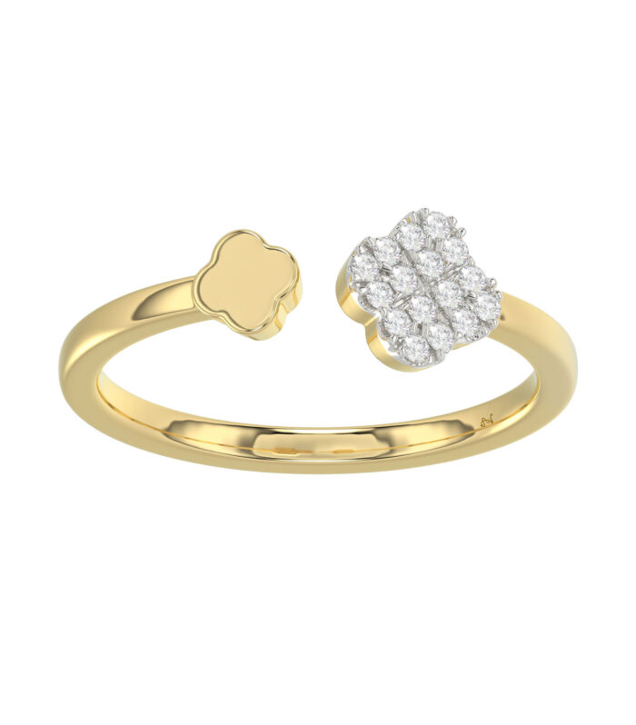 LADIES RING 0.10CT ROUND DIAMOND 10K YELLOW GOLD