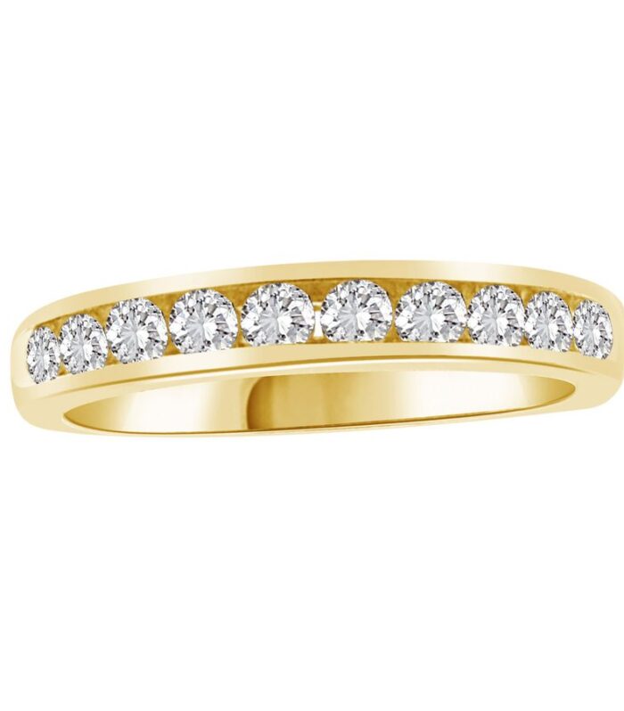 LADIES BAND 0.50CT ROUND DIAMOND 14K YELLOW GOLD (SI QUALITY)