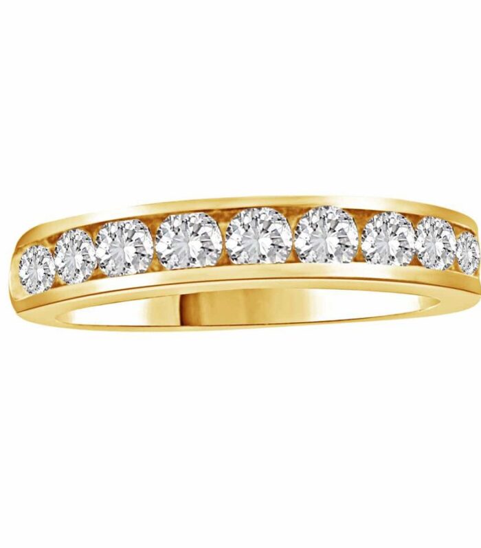LADIES BAND 1.00CT ROUND DIAMOND 14K YELLOW GOLD
