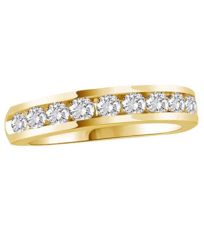 LADIES BAND 0.75CT ROUND DIAMOND 14K YELLOW GOLD (SI QUALITY)