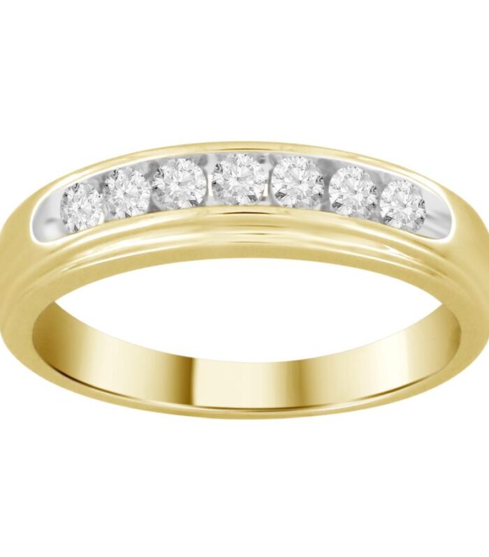MEN'S BAND 0.33CT ROUND DIAMOND 10K YELLOW GOLD