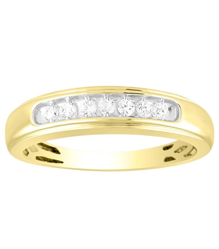 MEN'S BAND 0.25CT ROUND DIAMOND 14K WHITE GOLD (SI QUALITY)