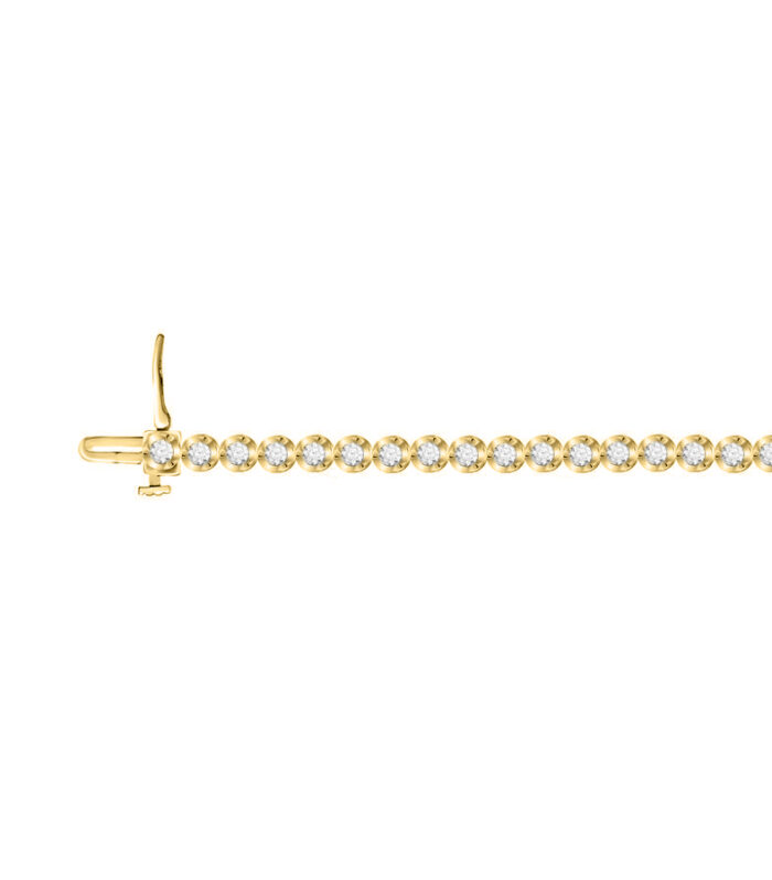 LADIES BRACELET 2.00CT ROUND DIAMOND 14K YELLOW GOLD (SI QUALITY)