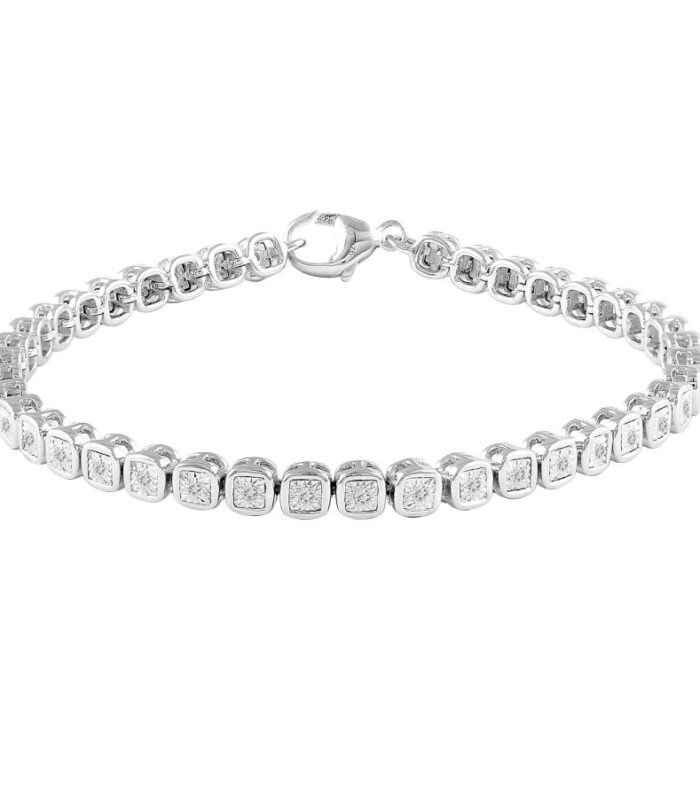 LADIES BRACELET 0.25CT ROUND DIAMOND STERLING SILVER/WHITE GOLD