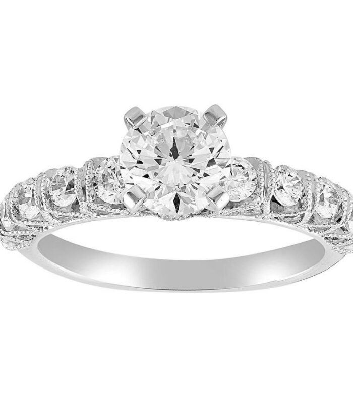 LADIES RING 1.90CT ROUND DIAMOND 14K WHITE GOLD (SI QUALITY)