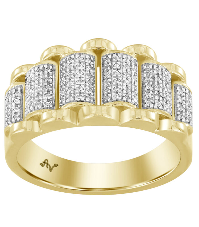 MEN'S RING 0.33CT ROUND DIAMOND 10K YELLOW GOLD