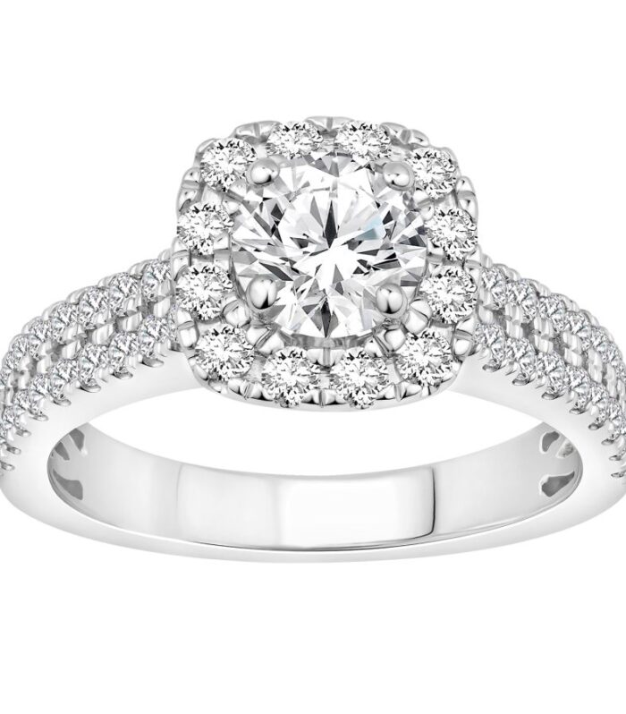 LADIES RING 1.50CT ROUND DIAMOND 14K WHITE GOLD (SI QUALITY)