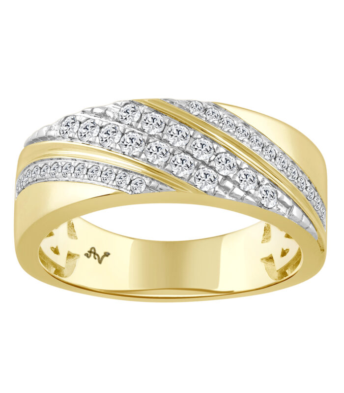 MEN'S BAND 0.50CT ROUND DIAMOND 10K YELLOW GOLD