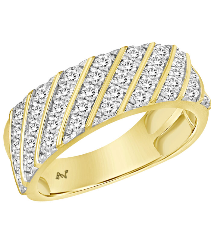MEN'S BAND 1.00CT ROUND DIAMOND 10K YELLOW GOLD
