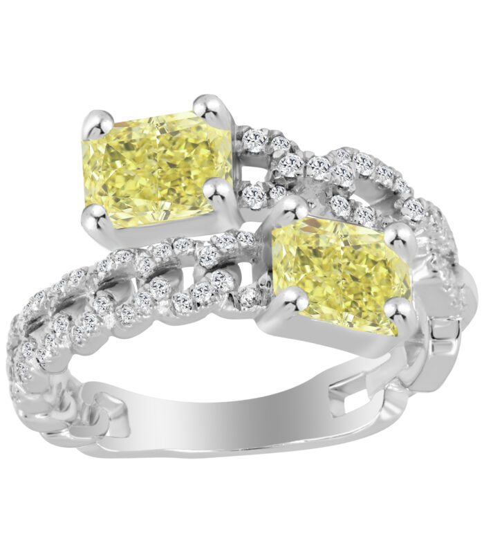 LADIES  BAND 0.75CT ROUND/BAGUETTE DIAMOND 14K WHITE GOLD